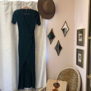 Emerald green midi dress